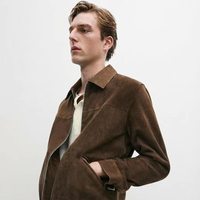 Blouson Bomber en Laine Marron Foncé pour Homme, Col Rabattu, Fermeture Éclair, Décontracté, Rembourré, Patchwork, Vêtement d'extérieur, Personnalisation OEM