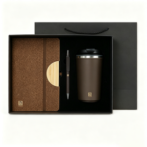 Eco Friendly 3pcs <b>Office</b> <b>Gift</b> Set Cork Notebook Stainless Steel Mug Pen Sustainable Employee Welcome Kit Business <b>Gift</b> - Product Image 1