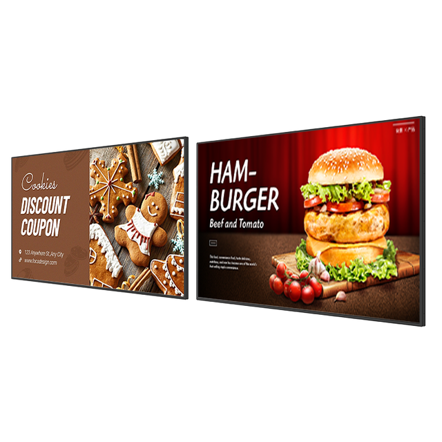 HUSHIDA Ceiling Hanging 32 43 50 55 Inch Menu Board LCD Display Advertising Screens for Restaurant Flat Screen
