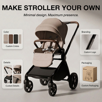 Poussette bébé avec nacelle pliable intégrée, siège réversible pliable en une seule pièce, système de voyage de luxe pour parents modernes
