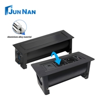 Modules de prises personnalisables encastrables pour bureau, 2 prises électriques avec USB, mobilier de bureau, prise électrique manuelle escamotable