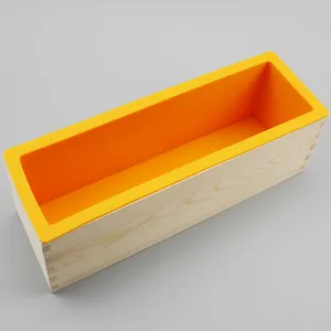 Meilleur prix DIY Rectangle Silicone Fabrication Savon À La Main Moule Silicone Savon Moule Avec Boîte En Bois