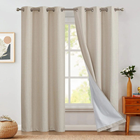 Haute Faux Linge Chambre Assombrissement Rideaux Moderne Isolation Thermique Oeillet Fenêtre Rideaux Blackout Pépinière Enfants Rideaux Hôtels