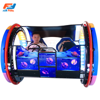 Manèges de parc d'attractions : Voiture électrique pivotante 360° pour deux joueurs, équipement de fête foraine intérieur, modèle Happy Rolling Car en métal