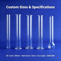 Tube à essai en quartz JGS2 haute pureté, à extrémité conique fermée, résistant aux acides et aux alcalis, personnalisé pour le chauffage chimique