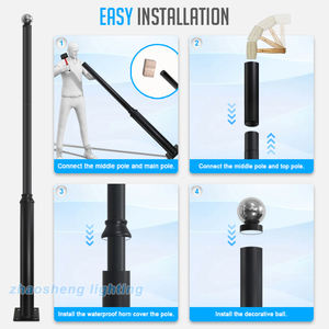 Modulare combinazione di lampione stradale esterno in acciaio zincato lampione solare custom 3m 4m 5m 6m strada palo della luce - Product Image 5