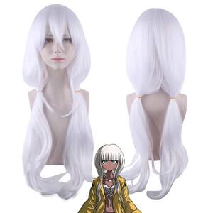 Femme Halloween Danganronpa <span class=keywords><strong>Angie</strong></span> Yonaga Longue Perruque de Costume Blanche Ondulée GAHC-011 - Product Image 1