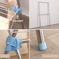 Beweglichen Metall Klapp Baby Faltbare Kleidung Wäsche Aufhänger Tuch Display Rack Stehen