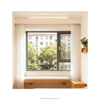 Ventana Abatible de Aleación de Aluminio de Alta Calidad, Triple Acristalamiento, Aislamiento Térmico, Insonorizada, Eficiente Energéticamente, Moderna, para Entrada de Villa
