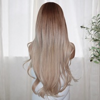 Perruque Lace Front Blonde Platine Racine Foncée Cheveux Européens Ondulés en Couches Dentelle HD Sans Colle Pré-Plumée Cheveux Remy
