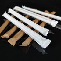 Pailles à boire pointues biodégradables et compostables en PLA, emballées individuellement, écologiques, pour Boba, Bubble Tea, café, jus