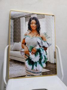 A4 A3 a2africa DIY tùy chỉnh sáng bóng kích thước khác nhau và hình dạng tường cán bộ ảnh bằng gỗ hình ảnh khung đồng hồ với màu vàng - Product Image 6