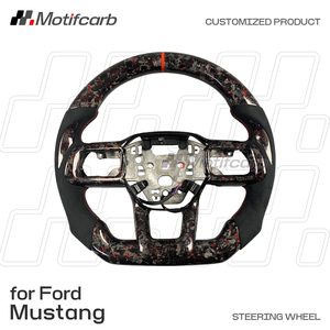 Volante de Coche Personalizado en Fibra de Carbono Forjada Roja para Ford Mustang S650 GT GTD 7th Dark Horse Shelby Coupe 2024-2026 - Product Image 2