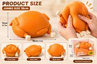 Jouet Squishy Poulet Rôti Géant à Remontée Lente Anti-Stress Sensoriel Fidget à Presser Cadeau Nouveauté OEM ODM Vente en Gros
