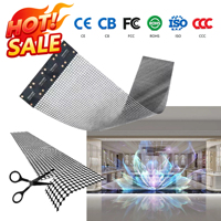 Écran LED transparent haute définition P10.4 1000*250mm, affiche numérique, publicité intérieure pour centre commercial, bureau commercial