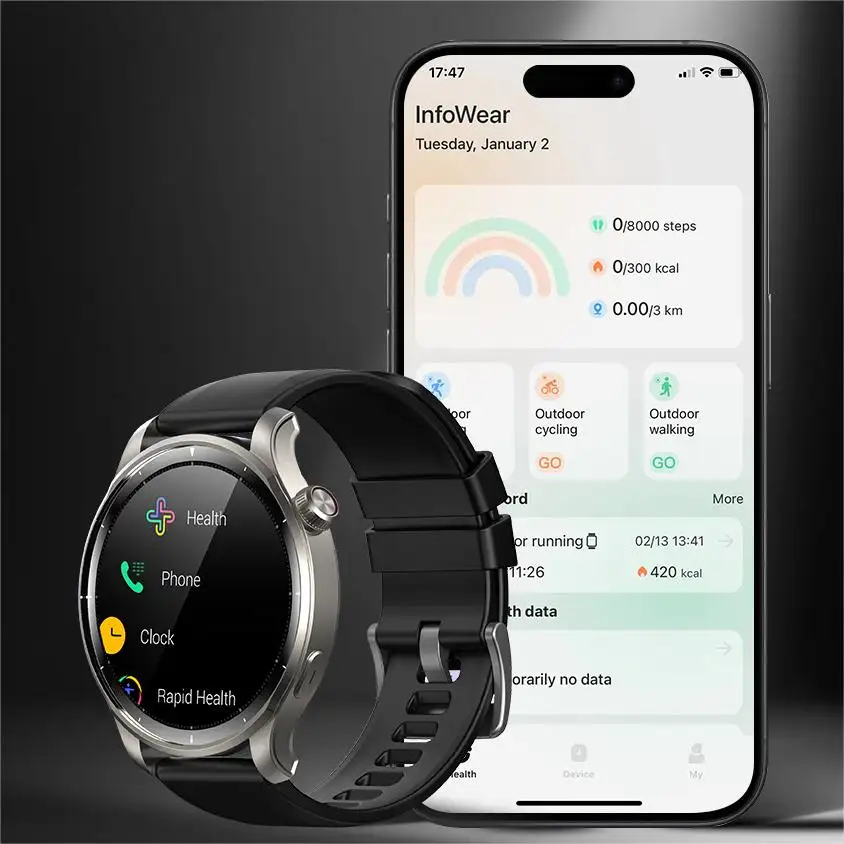 Joyrom 2024 Oem Ultra Suporte chamando Smartwatch 1.43 Tela HD Carregamento sem fio Smartwatches Relógio Conjunto