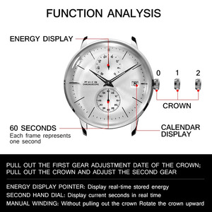 นาฬิกาข้อมือผู้ชายหรูหราแบบอัตโนมัติ รุ่นปี 2025 ขนาด 41 มม. หน้าปัดสแตนเลสสตีล กันน้ำ พร้อมระบบสำรองพลังงาน - Product Image 3