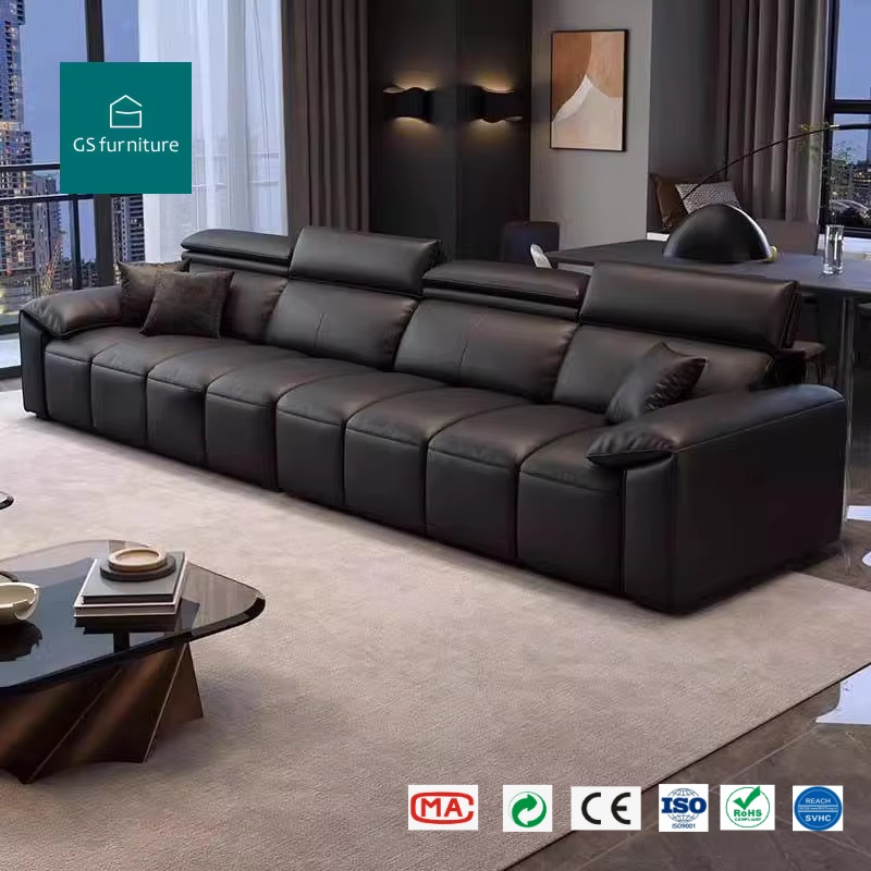 Verified Supplier Big Modern Couch Design Italian Leather 