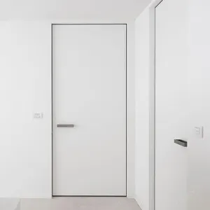 High quality hidden invisible modern solid core wooden interior white casement flush door solid wood made