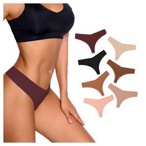 <span class=keywords><strong>Ensemble</strong></span> de culottes string respirantes sans coutures style basique, invisibles, pour femme - Product Image 1