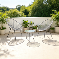 Acapulco Stuhl Bistro-Set Moderne PE-Rattan Gartenmöbel Stühle mit Tisch für Balkon Garten Innen- und Außenbereich