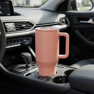 Oferta Especial: Vaso Térmico de Acero Inoxidable de 40oz, Doble Pared, Aislamiento al Vacío, con Asa y Popote, Logotipo Personalizado, Antiderrames, para Coche - Product Image 1