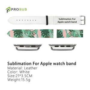 Prosub Diy Impression par sublimation personnalisée pour bracelets de montre <span class=keywords><strong>Apple</strong></span>, bracelet de montre en cuir PU vierge pour sublimation - Product Image 2