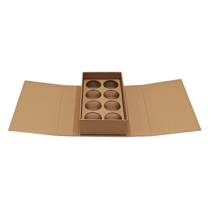 Recycled Custom Brown Kraft Paper <b>Box</b> <b>Book</b> Shape Magnetic Gift Packaging with Embossing and Sponge Liner - Product Image 2