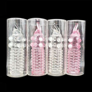 लोचदार स्पष्ट क्रिस्टल बिंदीदार कंडोम वाटरप्रूफ टैप पुरुष हस्तमैथुन सेक्स खिलौना - Product Image 6