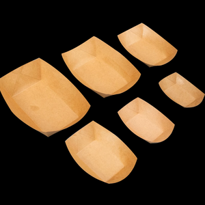 Boîte d'emballage jetable en forme de bateau, plateau alimentaire en papier kraft pour barbecue, collation, hot-dog, frites - Product Image 2