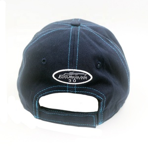 Custom Navy Blue <strong>Waves</strong> Printed 6-Panel Cotton Baseball <strong>Cap</strong> with Embroidery - Classic Logo Adjustable - Product Image 4