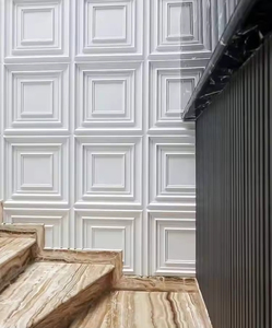 AISEN DECOR Panneaux muraux en <span class=keywords><strong>bois</strong></span> à cannelures pelables et collés 3D modernes de luxe à motifs géométriques Design d'intérieur Style traditionnel - Product Image 2