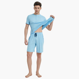 Cozy Bamboo Sleepwear For <b>Men</b> Loungewear <b>Short</b> Pajamas <b>Sets</b> Custom Logo Premium <b>Pyjamas</b> Manufacturer Luxury Pajamas - Product Image 4