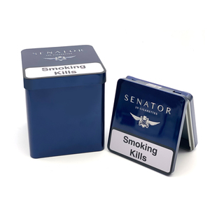 Hộp thiếc đựng thuốc hình chữ nhật, chất liệu thiếc thực phẩm, nhỏ gọn, tiện dụng, dùng để đựng thuốc lá, thuốc lào, có nắp đậy bản lề. - Product Image 2