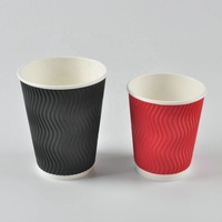 Gobelets à café froids jetables de qualité supérieure en papier kraft à double paroi isolés, ondulés, biodégradables et écologiques pour fêtes et usage domestique