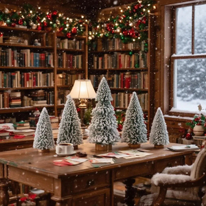 Cây thông Noel nhân tạo mini SANWEI, trang trí nhỏ với đế gỗ, dùng cho tiệc tùng và ngày lễ - Product Image 5