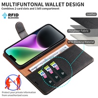 Étui de protection magnétique à rabat pour iPhone 17 Pro Max et 16E, avec 15 emplacements pour cartes, anti-chute, en TPU, entièrement fait main