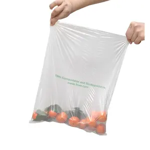 옥수수 전분 퇴비 슈퍼마켓 야채 및 과일 포장 가방 생분해 성 플라스틱 생산 롤에 가방