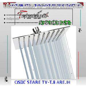 Pomme de douche carrée ultra-fine en acier inoxydable, haute pression, réglable, pour salle de bain moderne ou appartement extérieur - 8 POUCES 20CM - Product Image 6