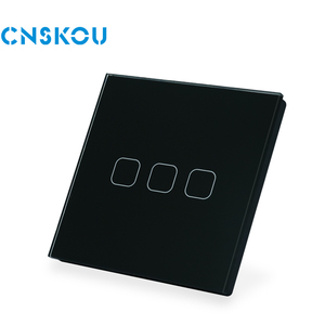 Cnskou giá tốt EU/UK 1/2/3gang Tempered Glass Dây duy nhất điện dung 12V tường cảm ứng ánh sáng Thiết bị chuyển mạch điện Trung Quốc ổ cắm - Product Image 4