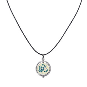 Collar con Colgante <span class=keywords><strong>de</strong></span> Rosa Giratorio Inspirado en el Juego League of Heroes, Cadena <span class=keywords><strong>de</strong></span> Cordón Negro Esmaltado, Joyería para Regalo <span class=keywords><strong>de</strong></span> Fans - Product Image 2