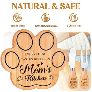 Nuevo Diseño, Bloque de Cortar de Madera Ecológico y Duradero con Patas de Perro, Mango de Cuchillo de Acero Inoxidable, Personalizable para Bodas/Nupcial/Bebé - Product Image 4