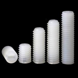 Wanqian Fasteners Nylon Set Screws M3 M4 M5 M6 M8 M10 M12 Flat Head Metric Standard Thread Plastic Machine Screws - Product Image 1