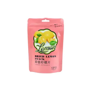 Custom Logo Freeze-dried Stand Up Pouch Dried Food Freeze Fruit Natural Lemon Slices Plastic Packaging Bag