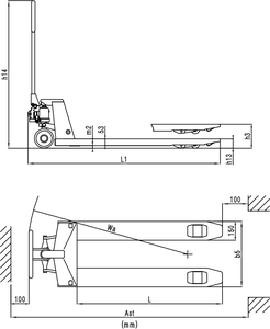 Carretilla elevadora al por mayor 304 equipo de manipulación de materiales de acero inoxidable camión de manipulación manual 2T 2,5 T 3T resistente a la corrosión - Product Image 6