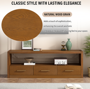 Mueble de TV Moderno con Amplio Espacio de Almacenamiento, Tres Cajones Ajustables, Superficie Espaciosa, Compatible con Televisores de 65+ Pulgadas - Muebles para Sala de Estar - Product Image 3