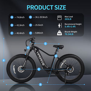 Bicicleta Eléctrica de Montaña con Llantas Gruesas de 26 Pulgadas, 48V 15AH 750W, Multimodo, 7 Velocidades, Pantalla LCD, Deportiva para Adultos, en Existencia en EE. UU. - Product Image 2