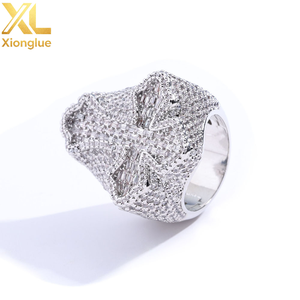 Hot Selling Hip Hop Style Natural VVS Zircon Ice Out Unisex Diamond <b>Cross</b> <b>Rings</b> 18K Gold Plated 925 <b>Silver</b> Claw Setting - Product Image 3