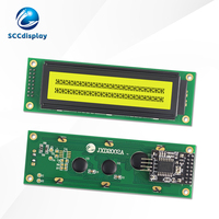 LCD Karakter Rusia JXD2002A-IIC STN Antarmuka IIC/I2C Positif Kuning dengan Lampu Latar 20*2 Modul Tampilan LCM Dot Matrix