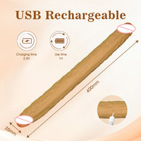 Sex Toy Réaliste en Silicone Liquide Doux pour Femmes, Vibromasseur Électrique Double Tête Longue Forme Pénis pour Femmes